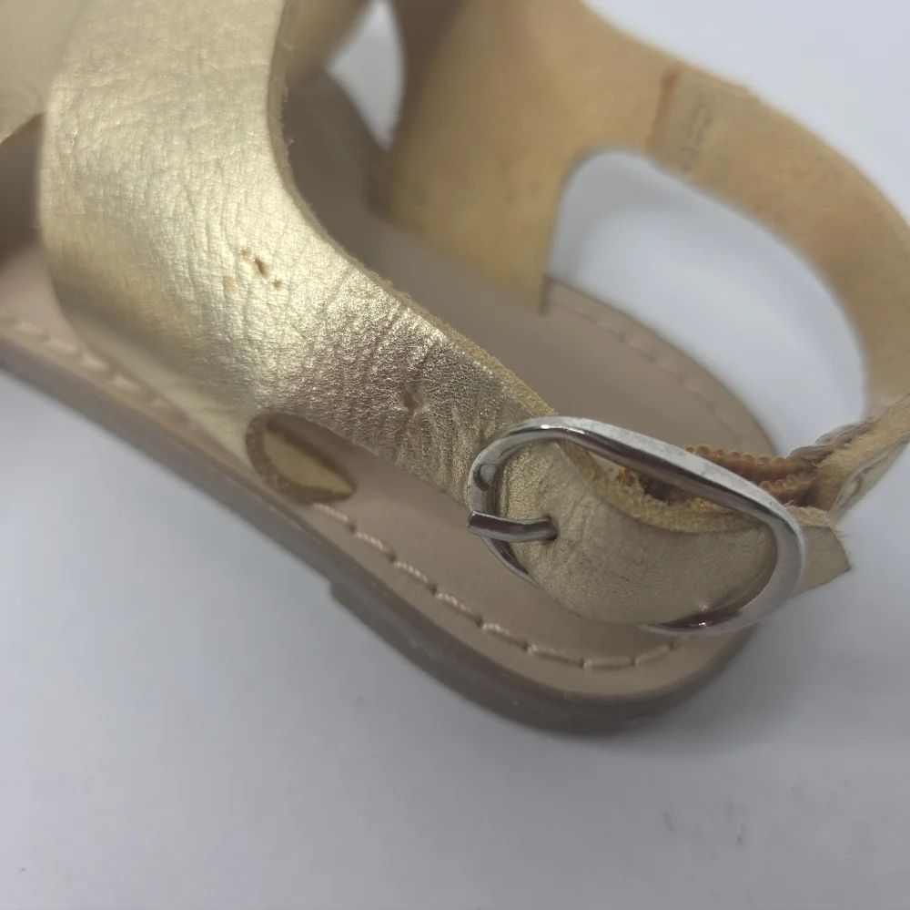 Cat & Jack Gold Metallic Girls Ankle Strap Sandal Size 6